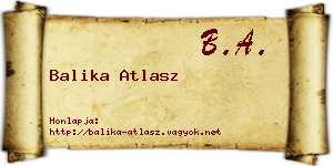 Balika Atlasz névjegykártya